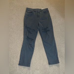 Dark gray American Eagle stretch mom jeans. Size 12, Regular length.
